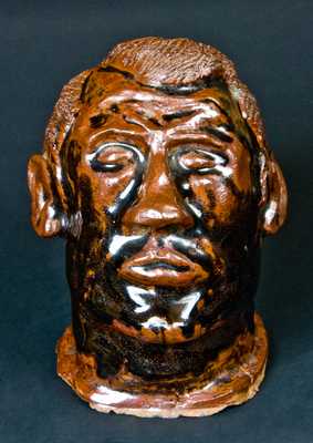 Glazed Pottery Sculpture of a Head