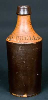 S. Burr Stoneware Bottle with Paint-Stencilled 