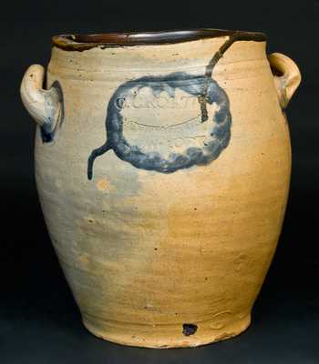 C. CROLIUS / MANUFACTURER / NEW-YORK Stoneware Jar