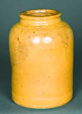 JOHN BELL Yellow Redware Canning Jar