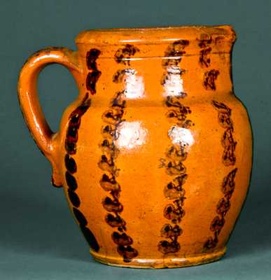 Redware Pitcher with Manganese Decoration