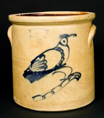 WEST TROY / N.Y. / POTTERY Stoneware Bird Crock