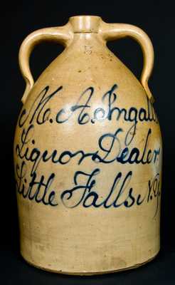 Little Falls, NY Stoneware Script Jug