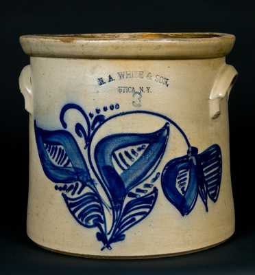 N.A. WHITE & SON, / UTICA, N.Y. Stoneware Crock