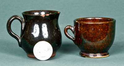 (2) Redware Pieces: Pitcher and Miniature Teacup
