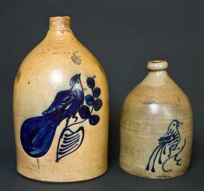 (2) White Family, Utica, New York, Stoneware Jugs