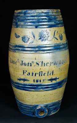 Albany, NY Stoneware Presentation Water Cooler made by the Boyntons for Fairfield, NY Doctor