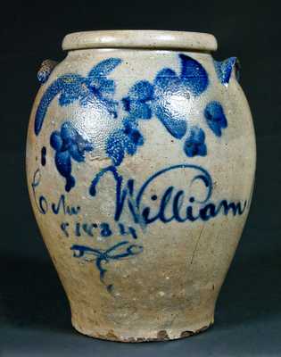 William Miller Jr. Strasburg, Va. S C Aug? 8 1834 Stoneware Jar