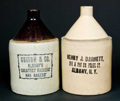 (2) Albany, NY Stoneware Advertising Jugs