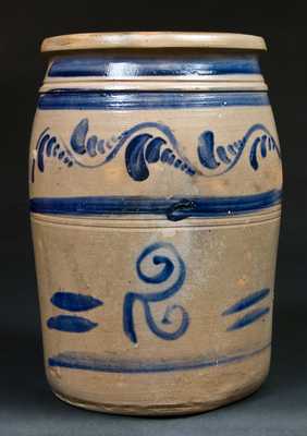 Western PA Freehand-Decorated Stoneware Crock