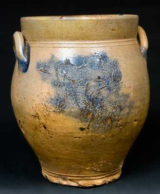 Albany, NY Stoneware Jar w/ Incised Drunkard Scenes