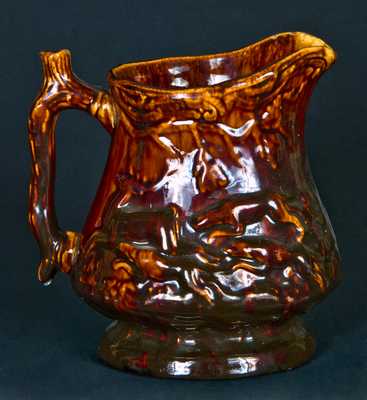 Rockingham Hunt Scene Pitcher, South Amboy, NJ origin