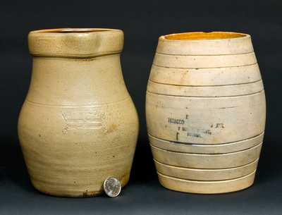 (2) Small New England Advertising Stoneware Vessels