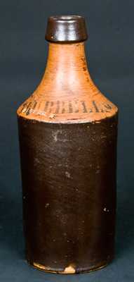 S. Burr Stoneware Bottle with Paint-Stencilled