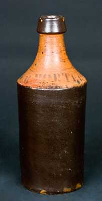 S. Burr Stoneware Bottle with Paint-Stencilled