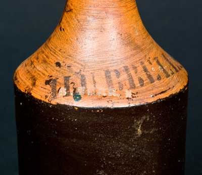 S. Burr Stoneware Bottle with Paint-Stencilled 