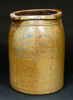 LIMESTONE POTTERY / KEITH BRO S / MAYSVILLE / KY Stoneware Jar