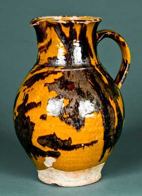 Redware Pitcher with Manganese Decoration