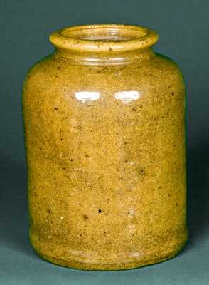 JOHN BELL Yellow Redware Canning Jar