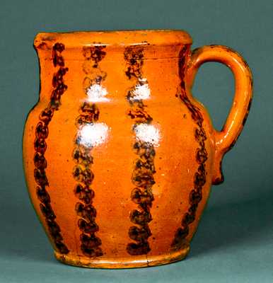Redware Pitcher with Manganese Decoration