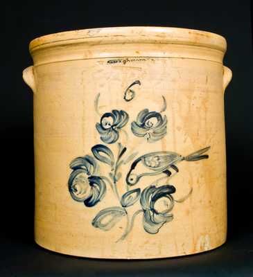 Stoneware Jar with Bird and Floral Decoration, attrib. Wm. Macquoid, New York