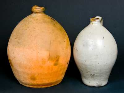 (2) Stoneware Jugs, One Marked THOMPSON & CO. / GARDINER (Maine)