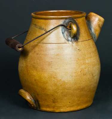 W. ROBERTS. BINGHAMTON. NY Stoneware Batter Pail