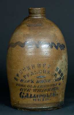 Gallipolis, OH Stoneware Advertising Jug