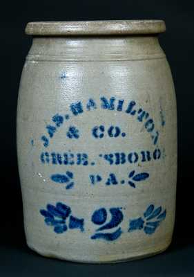 JAS. HAMILTON / & CO. / GREENSBORO / PA. Stoneware Jar