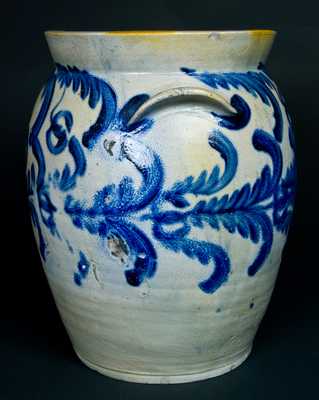 Four-Gallon Stoneware Crock, attrib. David Parr, Baltimore, MD