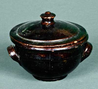 Redware Lidded Sugar Bowl