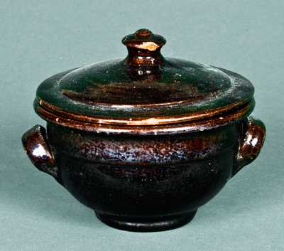 Redware Lidded Sugar Bowl