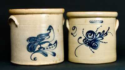 (2) Stoneware Crocks, One Marked GEDDES NY