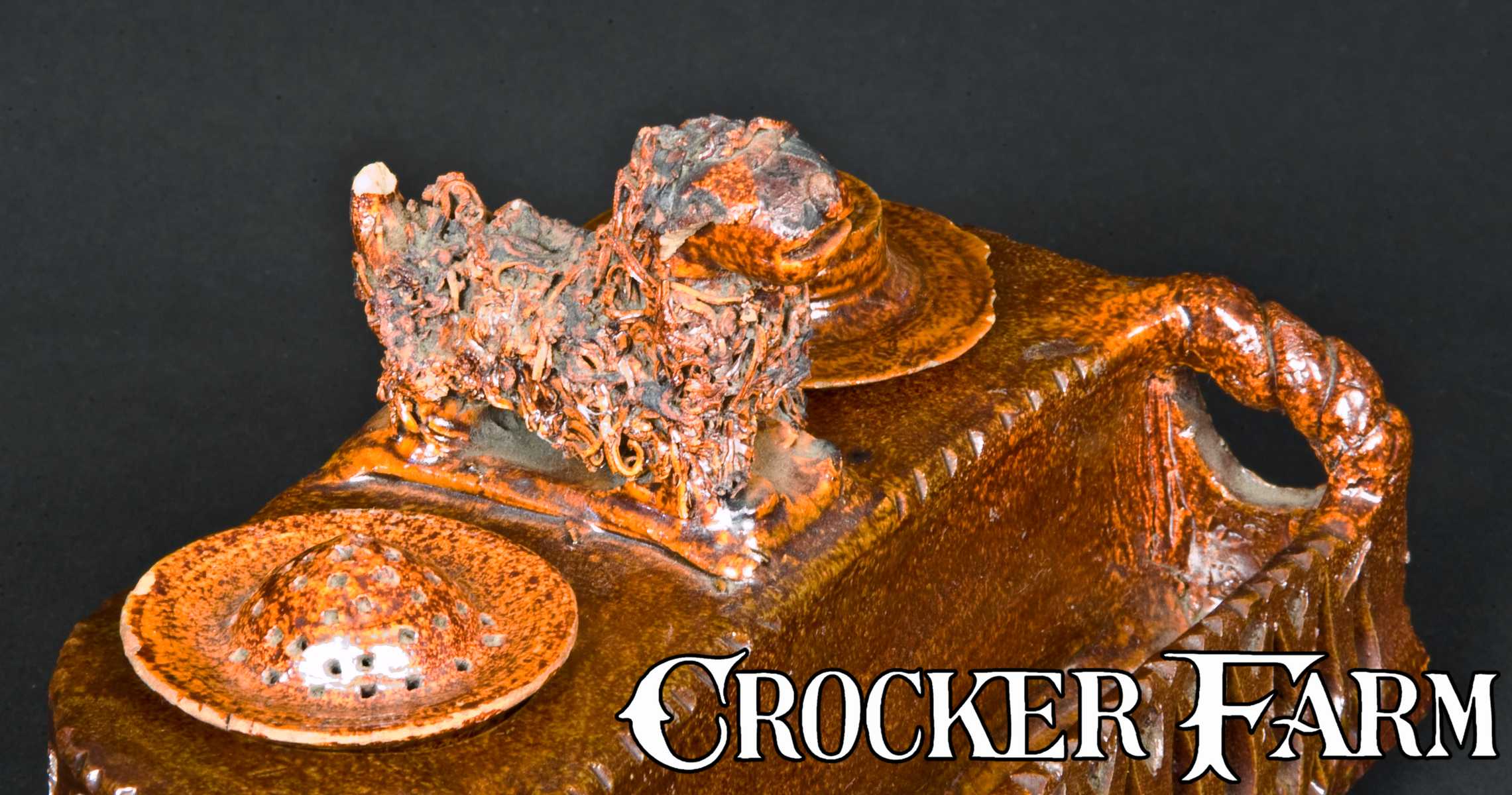 Shanksville, PA Redware Inkwell with Dog Finial -- Lot 130 -- January ...