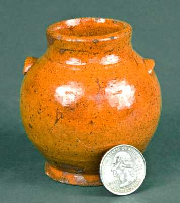 Miniature Ovoid Redware Jar