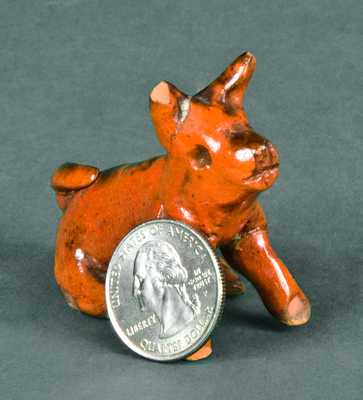 Glazed Redware Figure of a Dog
