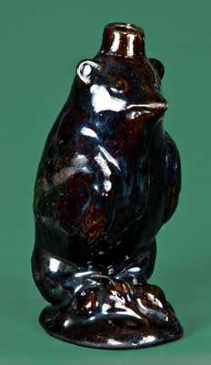 Moravian Redware Bear Bottle, North Carolina