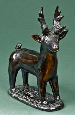 Large-Sized Redware Deer Figure