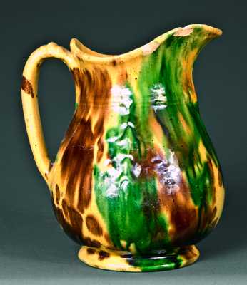 Multiglaze Molded Redware Pitcher, Strasburg, VA