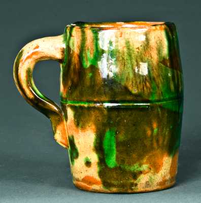 Multi-Glazed Redware Mug, Strasburg, VA