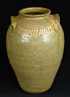 Large-Sized Slip-decorated Edgefield, SC, Stoneware Jar