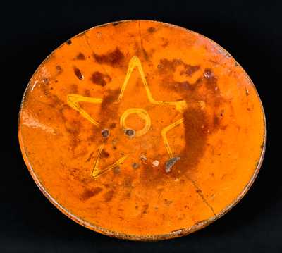 Redware Plate with Star Decoration