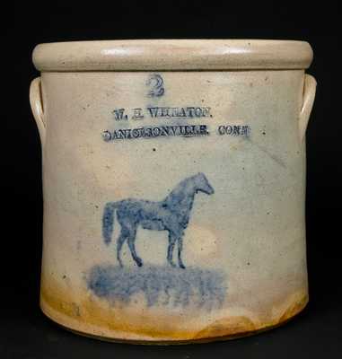 W.H. WHEATON / DANICLSONVILLE CONN Stoneware Horse Crock