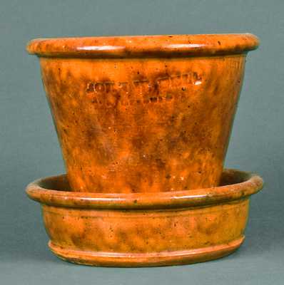 JOHN W. BELL / Waynesboro, Pa. Redware Flowerpot