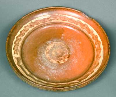 Large Slip-Decorated Redware Dish