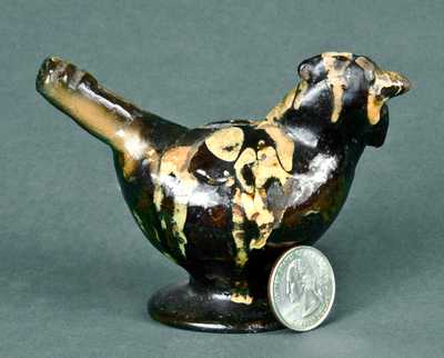 Redware Chicken Whistle, attrib. John Nase, Montgomery Co., PA