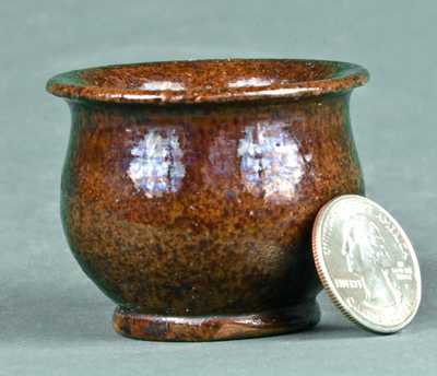 A. Bixler (Absalom Bixler, Lancaster County, PA) Redware Miniature Jar