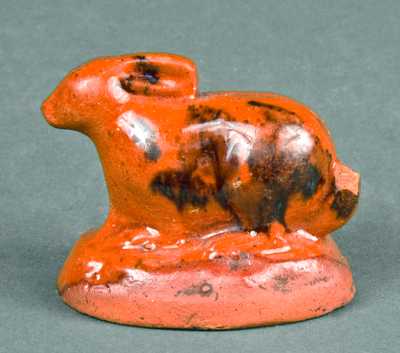 Miniature Redware Rabbit