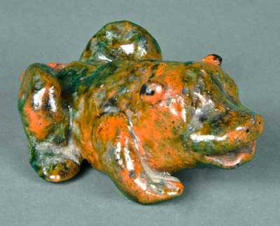 Redware Frog Whistle, probably PA