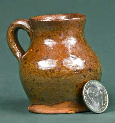 Miniature New England Redware Pitcher, probably Maine